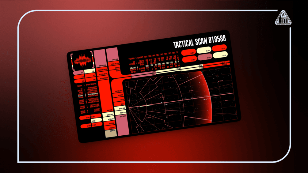 Nemesis Tactical Scan Alert Version, an LCARS wallpaper by Michael Overton